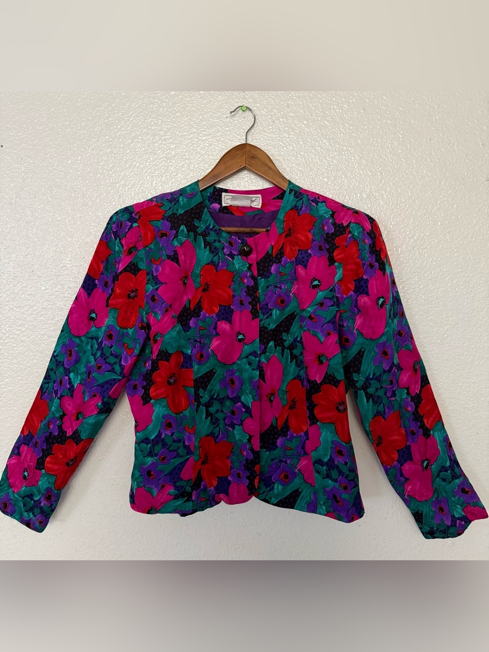 All Week Long petite Floral Crop set Jacket and skirt size 12 100%Silk women’s